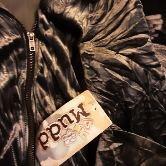 NWT Mudd Kohls Velvet Moto Jacket Juniors XL Womans Large Velour - Picture 4 of 6